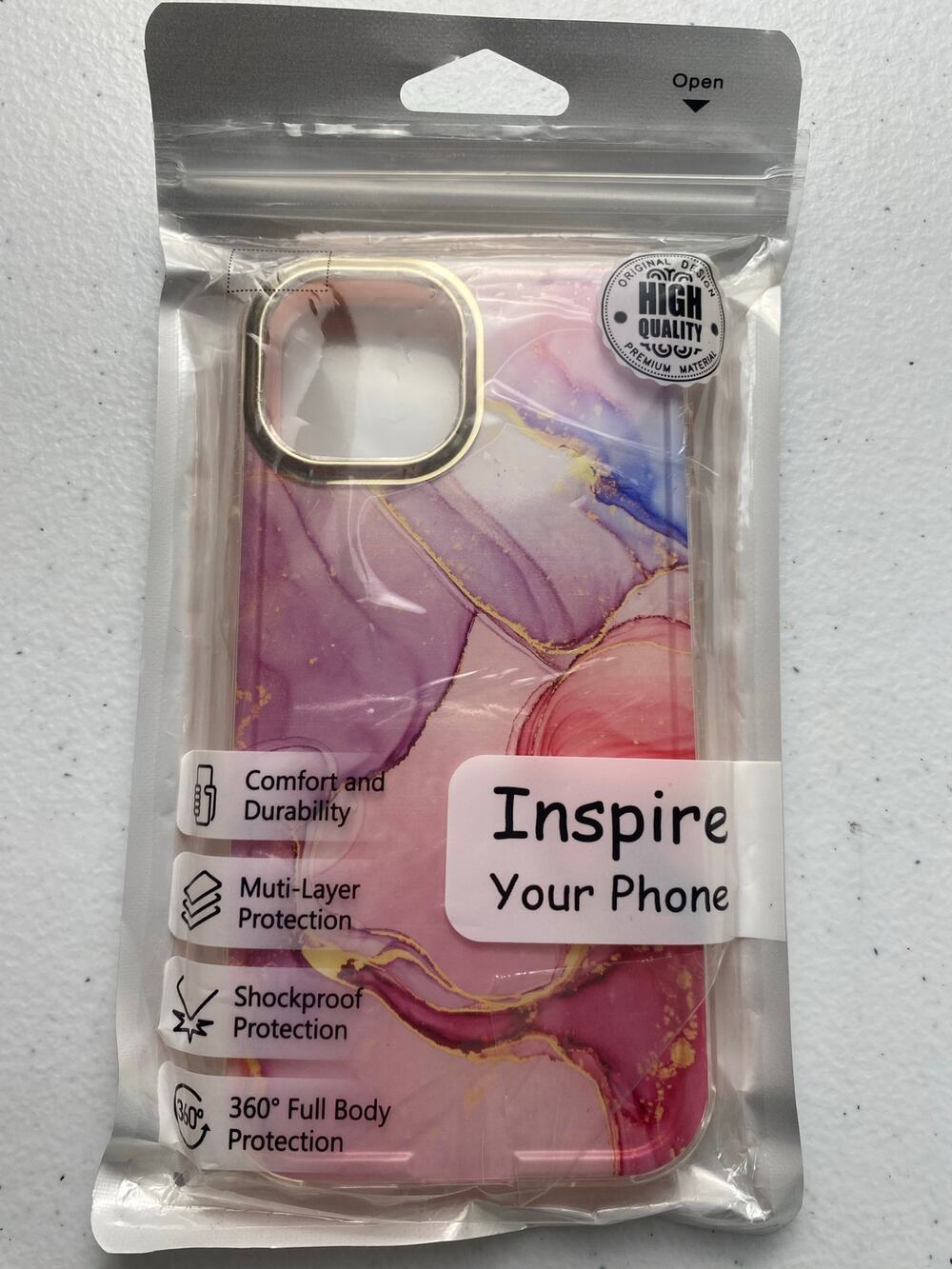 Inspire Pink Purple Blue Abstract iPhone 13 (2021) Phone Case New in Package